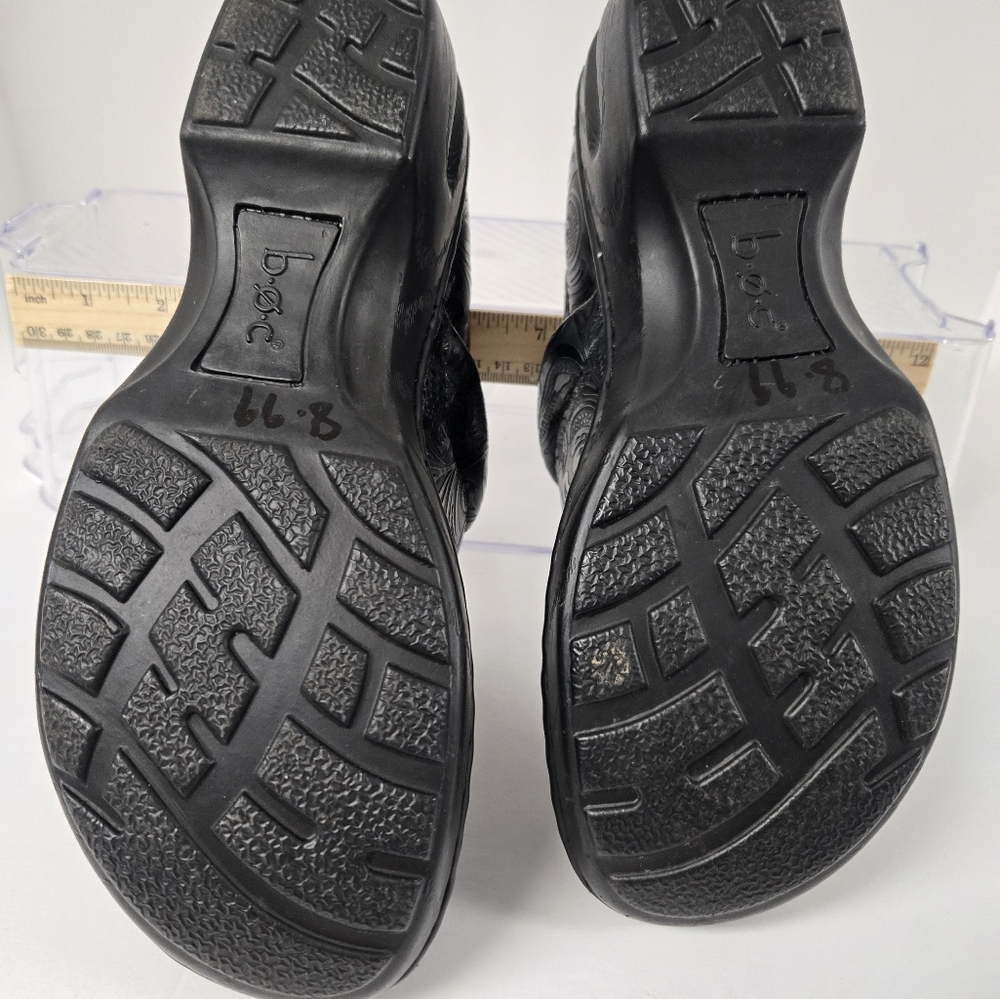 BOC Women's Black Embossed Mules - Picture 4 of 5